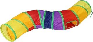 Bemodst Rainbow Cat Tunnel, S-Shaped 2-Way Pet Tunnel & Play Tent Maze - Collapsible Tunnel for Cats, Rabbits, Hamsters, Puppies & More