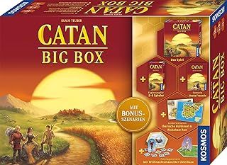 Kosmos 682941 CATAN - Big Box, 7-teilige Vorteilsbox, Starterset für CATAN - Das Spiel, inklusive Ergänzung für 5-6 und Erweiterung mit Bonus-Szenarien, Strategiespiel, Brettspiel, Siedler von Catan