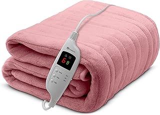 CozyMate Heated Throw - Luxurious Electric Blanket - Large Heated Blanket with 9 Heat Settings and Timer Function, Machine Washable Fleece with Digital Controller - Size 160 x 130cm