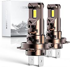 H7 Headlight Bulb, 6500K Cool White, 60W 26000LM Led Headlight Bulb with Fan, No Adapter Required, Plug and Play Easy Installation, Pack of 2 (H7)
