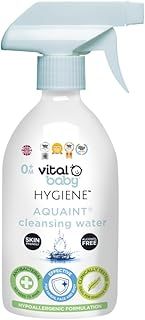 Vital Baby Aquaint Cleansing Water 500ml | Hypoallergenic & Antibacterial Safe for All Ages, Gentle on Skin, Alcohol-Free, 100% Natural Formula Vegan-Friendly Quick, No-Rinse Skin Cleanser