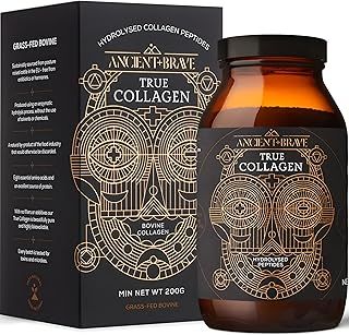 Ancient + Brave True Collagen 200g - Grass-Fed Bovine Collagen Powder - 100% Hydrolysed Collagen Peptides (Type 1) High Protein Supplements for Women - Fasting, Beauty, Keto - Skin, Hair & Nail Health