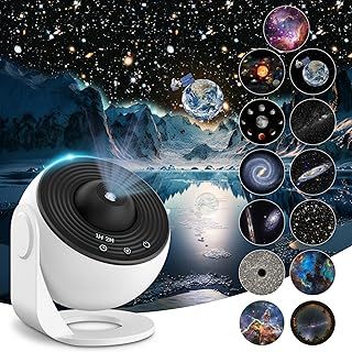 Planetarium Star Projector, Mexllex Realistic Galaxy Light Projector with 12 Planet Discs, Starry Sky Night Light Projector Lamp, Moon Night Light for Kids Adults Ceiling Bedroom Living Room