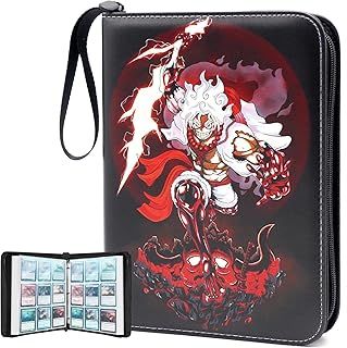 Trading Card Binder for One Piece Game,9 Pocket with 50 Sleeves up to 900 Cards TCG Binder,Portable Waterproof Storage Bag Sleeves,one piece anime card Display Case