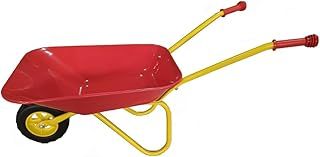 New Child Kids Metal Wheelbarrow - Red/Yellow - Toy, Play, Farm, Gardening