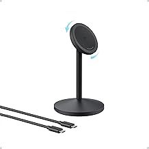Anker MagGo Wireless Charger, 15W Fast Charging MagSafe Charger Compatible Wireless Charging Stand with USB-C Cable, Qi2 Wireless Charger, For iPhone 16/15/14/13 Series and AirPods (No AC Adapter)