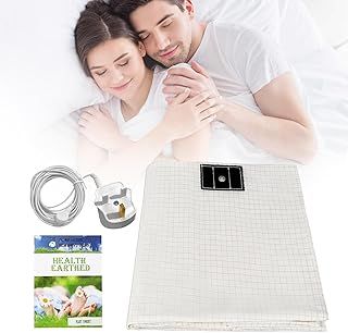 Grounding Mat Earthing UK, Grounding Bed Sheet with 10% Silver Fiber & 90% Organic Cotton, Natural Wellness and Healthy Earth Energy Mat (99X203CM)