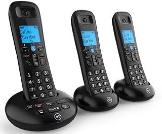 BT 3570 Cordless Landline House Phone with Nuisance Call Blocker, Digital Answer Machine, Trio Handset Pack
