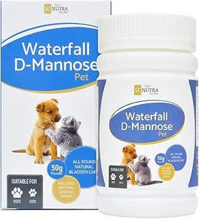 Waterfall D-Mannose Pet - Natural Product for Feline Cystitis & Canine UTIs - Suitable for Cats, Dogs & most Household Pets - SC Nutra (Sweet Cures)