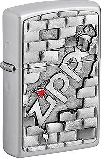 Zippo Windproof Lighter|Metal Long Lasting Zippo Lighter|Best with Zippo Lighter Fluid|Refillable Lighter| Perfect for Cigarettes Cigars Candles|Pocket Lighter Fire Starter|Zippo Wall Emblem