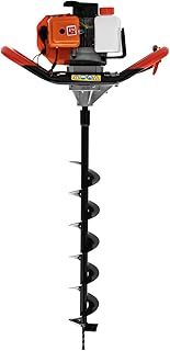 Petrol Earth Auger, Fence Post Hole Digger Borer +3 Drills New, for digging holes on ice or other surfaces,71CC/52cc 2-Stroke,Three Digging Bits,Throttle Switch,8500rpm