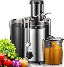 Juicer, Reemix Centrifugal Juicer Machines Whole Fruit and Vegetable 500W, 3-inch Wide Mouth Juicer Extractor with 2 Speeds, Brush Included Easy to Clean (500, Watts)