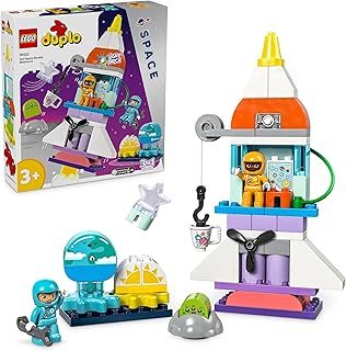 LEGO DUPLO 3in1 Space Shuttle Adventure Bricks Set, Rocket Toy for 3 Plus Year Old Toddlers, Boys & Girls with Astronaut Figures, Science Learning Toys, Birthday Gift Idea 10422