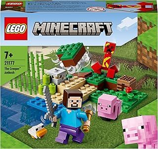 LEGO 21177 Minecraft The Creeper Ambush Building Toy With Steve, Baby Pig & Chicken Figures, Gift Kids, Boys And Girls Age 7 Plus Years Old