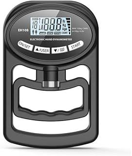Electronic Hand Dynamometer, 265 lbs / 120 kg Electronic Hand Grip Strength Trainer, Grip Strengthener, Strengthener Hand Grips Strengthener, Black