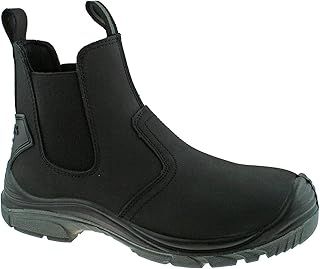 Grafters Mens Black Lightweight Safety Chelsea Dealer Work Boots M371A KD-UK 8 (EU 42)