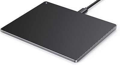 Seenda Wired Touchpad for Windows, External Ultra Thin Aluminium USB Trackpad 6.3 Inches Portable High Precision Multi-Touch Pad for Win 11/10, PC Computer Laptop Desktop Notebook, Black & Grey