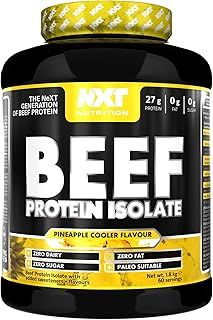NXT Nutrition Beef Protein Isolate Powder - Protein Powder High in Natural Amino Acids - Paleo, Keto Friendly - Dairy and Gluten Free - Muscle Recovery | 1.8kg (Pineapple)