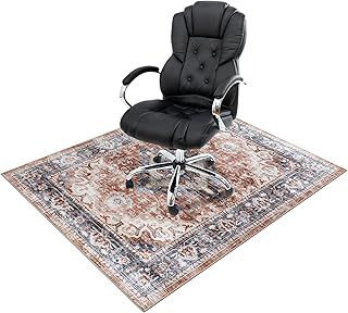 Homcomodar Office Chair Mat for Hardwood Floor 90x120cm, Computer Desk Chair Mat for Hard Floor, Chair Floor Protection Mat Non Slip Rubber Mats for Home Office Chair(Red)