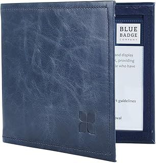Blue Badge Co Italian Leather Parking Wallet in Navy Blue Parking Permit Cover for Disabled Badge, Hologram Safe Design, Free Timer Clock, Made in The UK, Fits All Permits