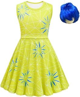 Joy Disgust Fancy Dress Up Costume Clothes Summer Outfit for Kids Girls Size 2-10 Years
