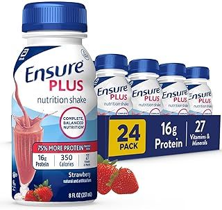 Ensure Plus Complete Balanced Nutrition Drink, Ready To Use, Strawberry, 8-Ounce (Pack Of 24)
