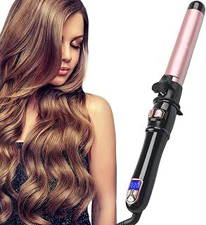 Automatic Rotating Hair Curler, 28MM Curling Iron with LCD Display 100-220℃, Large Barrel Beach Hair Waver Curling Wand for Waves, Beach Curls, 1H Auto Off, Gift for Women