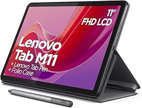 Lenovo Tab M11 Android Tablet | 11 Inch Full HD 1200p | 128 GB | Lenovo Tab Pen + Folio Case | WiFi | 4 GB RAM | Luna Grey | Designed for Portable Entertainment
