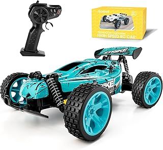 Tecnock RC Car Remote Control Car for Kids, 1:18 High Speed 20 KM/H 2WD RC Buggy, 2.4GHz Off Road Racing Car with Two Rechargeable Batteries, Toys Gift for Boys and Girls