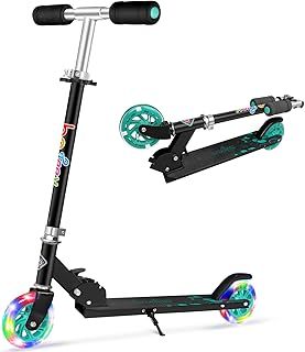 BELEEV V1 Scooter for Kids, 2 Wheels Folding Kick Scooter for Children Girl and Boys, 3 Adjustable Height, Flashing Light up Wheels, Lightweight Scooter with Sturdy Frame, Kickstand, Age 3-12