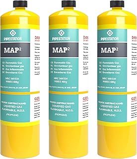 Mapp Gas Canister | Map Plus Gas Bottle Cylinder for Propane Blow Torch Plumbing Soldering Gas Blowtorch | Map Gas Cartridge for Gas Torch Burner Jet | Blow Torch Gas