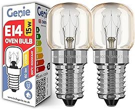 E14 Screw Oven Bulb 15W 230V SES Pygmy (Pack of 2) Oven-Rated 300°C Heat Tolerant Lamps for Philips, Neff, AEG, Smeg, Zanussi & Bosch Ovens (15, Watts)