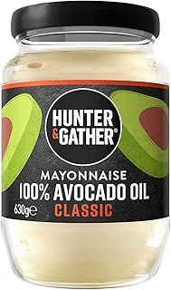 Hunter & Gather Avocado Oil Mayonnaise 630g | Seed Oil Free I Made with Pure Avocado Oil and British Free Range Egg Yolk | Paleo, Keto, Sugar & Gluten Free Avocado Mayo
