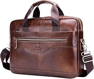Leather Shoulder Messenger Bag Briefcase for Men Women Travel Outdoor Business Office Hangbag Laptop Pack Crossbody Sling Pouch Daypack Brown