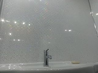 10 White Sparkle Diamond Effect PVC Bathroom Cladding Shower Wall Panels