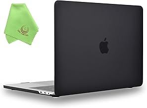 UESWILL Compatible with MacBook Pro 16 inch Case 2019 2020, Smooth Matte Hard Shell Case Cover for MacBook Pro 16 inch with Touch Bar & USB-C, Model A2141 + Microfibre Cleaning Cloth, Black