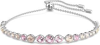 Swarovski Emily Bracelet, Pink Round Cut Crystals in a Rhodium Plated Setting, from the Emily Collection