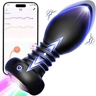 Anal Plug Sex Toys for Man Butt, 10-Pulse Thrusting & Vibrating Butt Plug Anal Toys, But Plug Prostate Massager Vibrator Gay Male Sex Toys for Couples Woman Buttplug Anal Beads, App Control