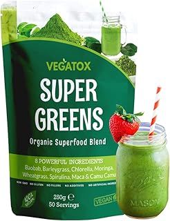 Organic Super Greens Powder 50 Servings | Boost Energy, Digestion & Immunity | Green Powder Superfood | Vegan, 100% Natural & Alkaline | No Gluten, No Artificial Ingredients