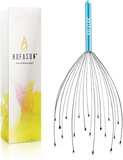HOFASON Head Massager Scalp Scratcher with 20 Fingers, Relaxing Gift Stocking Fillers for Women/Men, Handheld Head Scratcher Tingler Massage for Hair Stimulation and Body Stress Relax(Random Colors)