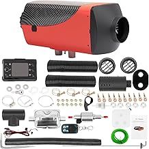 5KW - 8KW Diesel Air Heater with LCD Switch & Remote Control, Fast Heating Defrosting Defogger Car Heater for Trucks, Camper, Vans, RV, Boat, Motorhome (Red)