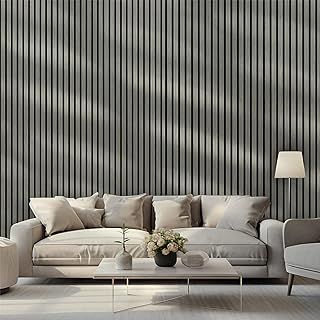 DIYPD Wooden Acoustic Wall Panels. Wall Panelling Kits Include: Adhesive & Screws In Our 3D Wall Panels, Wood Panels For Walls & TV Media Wall. The Ultimate Panelling Kit 2400mmx600mm (Silver Walnut)