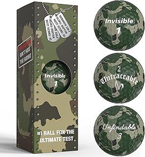 Shanker Camo Golf Balls - Camouflage Prank Gift with Funny Sayings (3 Pack)