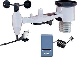 ECOWITT Weather Stations, 7-in-1 Outdoor Sensor Array Wireless Weather Station with Solar Powered, Weather App, Weather Server Indoor Gateway GW1100 for Home Garden GW1101