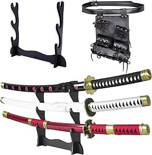 57 SPECIAL REPLICAS Roronoa Zoro Wooden Katana Sword 105cm Katanas Japanese Anime Cosplay Sword - Kitetsu/Shisui/Wado Ichimonji - 3 Piece Set JT10000