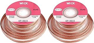 2 PCS Solder Wick Braid, Desoldering Braid with Flux No-Clean Electronic Desoldering Copper Wire, Desoldering Wick Braid Remover, Desolder Soldering 2.5mm W 0.10'' L 5'