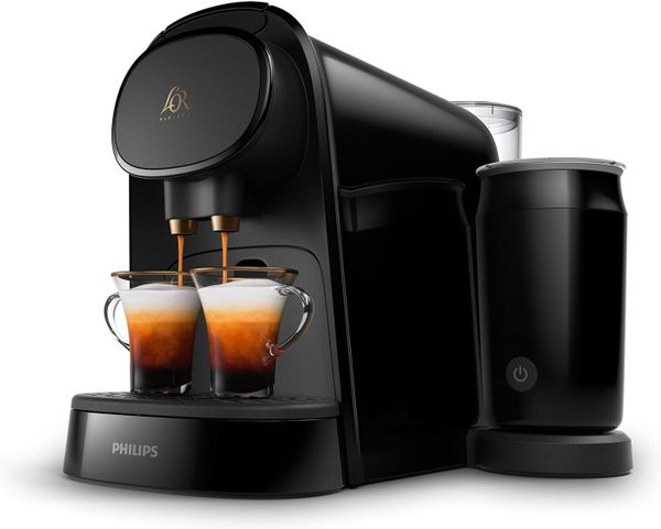 PHILIPS L'OR BARISTA Coffee Capsule Machine & Milk Frother, for Double or Single Capsule, Black (LM8014/60)