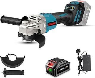 Cordless Angle Grinder Battery Angle Grinder - 6 Speed ​​Adjustable Speed, 125 mm Electric Cutting Grinder Angle for Cutting, Grinding, Polishing Incl. 1 Batteries & Charger
