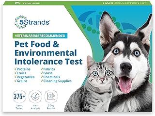 5Strands Pet Food Intolerance & Environmental Sensitivity Test, at Home Gut Health Test for Dogs & Cats, 857 Items Tested, Pet Health Check, Results in 4 Days, For All Ages and Breeds