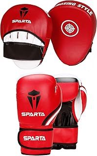 Boxing gloves and pads set with patent-pending Underglove Focus Punch Mitts MMA Training Sparring Hook and Jab strike target with Punching Gloves